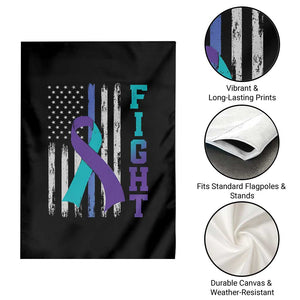 Fight Police Suicide Prevention Awareness American Flag Ribbon Support Garden Flag