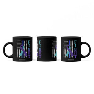 Fight Police Suicide Prevention Awareness American Flag Ribbon Support Coffee Mug