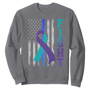 Fight Police Suicide Prevention Awareness American Flag Ribbon Support Sweatshirt