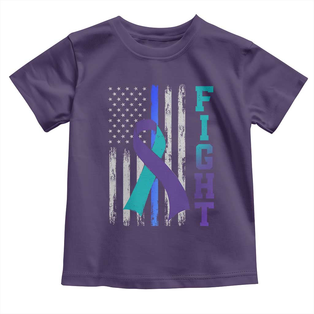 Fight Police Suicide Prevention Awareness American Flag Ribbon Support Toddler T Shirt