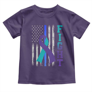 Fight Police Suicide Prevention Awareness American Flag Ribbon Support Toddler T Shirt