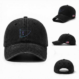 Suicide Prevention Awareness Washed Cotton Baseball Cap You Matter Don't Let Your Story End Semicolon
