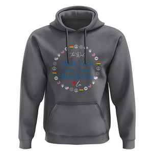 Harris Walz Supporter Hoodie Mind Your Own Damn Business American LGBT Flag Unity TS11 Charcoal Print Your Wear