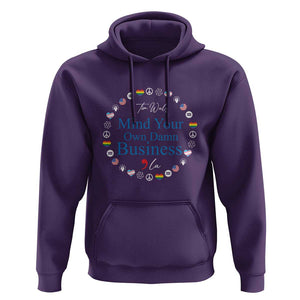 Harris Walz Supporter Hoodie Mind Your Own Damn Business American LGBT Flag Unity TS11 Purple Print Your Wear