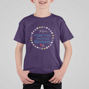 Harris Walz Supporter T Shirt For Kid Mind Your Own Damn Business American LGBT Flag Unity TS11 Purple Print Your Wear