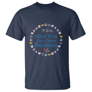Harris Walz Supporter T Shirt Mind Your Own Damn Business American LGBT Flag Unity TS11 Navy Print Your Wear