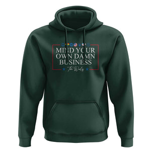 Tim Walz Hoodie Mind Your Own Damn Business American LGBT Flag Unity TS11 Dark Forest Green Print Your Wear