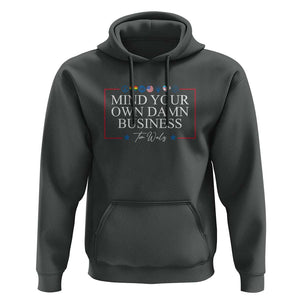 Tim Walz Hoodie Mind Your Own Damn Business American LGBT Flag Unity TS11 Dark Heather Print Your Wear