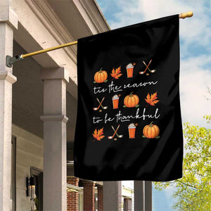 Thanksgiving Day Garden Flag Tis The Season To Be Thankful Pumpkin Ice Hockey Maple Leaf TS11 Print Your Wear