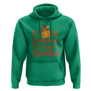 Thanksgiving Day Hoodie Tis The Season To Be Thankful Pumpkin Fall Season Pilgrim Hat TS11 Irish Green Print Your Wear