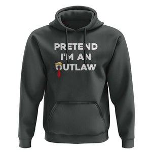 Funny Trump Halloween Hoodie Pretend I'm An Outlaw Blond Hair Red Tie TS11 Dark Heather Print Your Wear