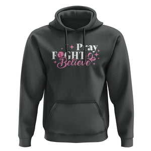 Breast Cancer Awareness Hoodie Pray Fight Believe Boxing Glove Pink Ribbon Butterfly TS11 Dark Heather Print Your Wear