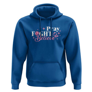 Breast Cancer Awareness Hoodie Pray Fight Believe Boxing Glove Pink Ribbon Butterfly TS11 Royal Blue Print Your Wear