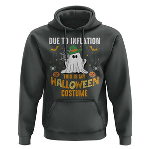 Funny Halloween Hoodie Due To Inflation This Is My Halloween Costume Cute Ghost TS11 Dark Heather Print Your Wear