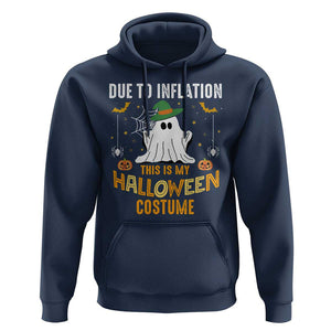 Funny Halloween Hoodie Due To Inflation This Is My Halloween Costume Cute Ghost TS11 Navy Print Your Wear