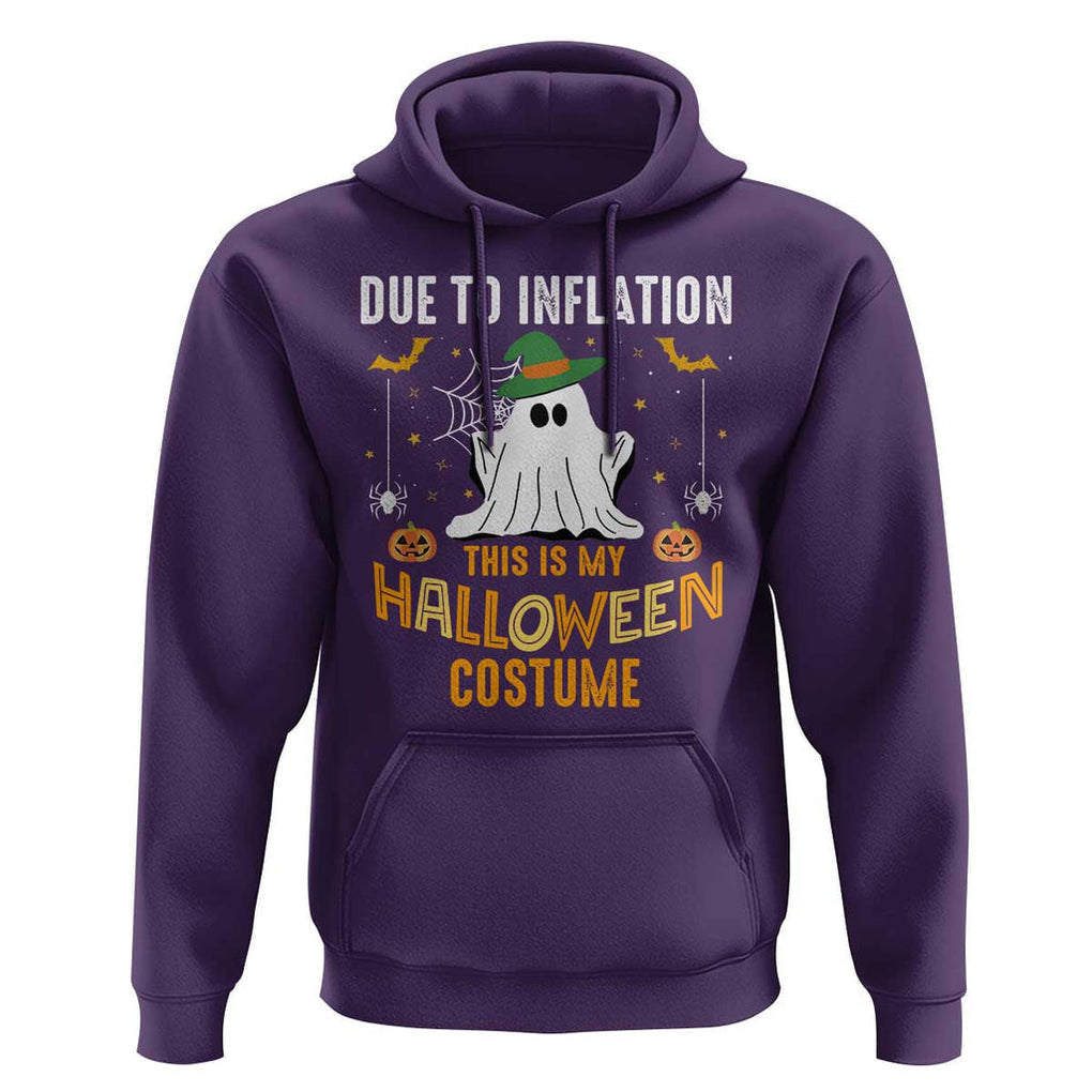 Funny Halloween Hoodie Due To Inflation This Is My Halloween Costume Cute Ghost TS11 Purple Print Your Wear