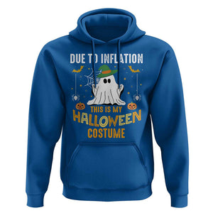 Funny Halloween Hoodie Due To Inflation This Is My Halloween Costume Cute Ghost TS11 Royal Blue Print Your Wear