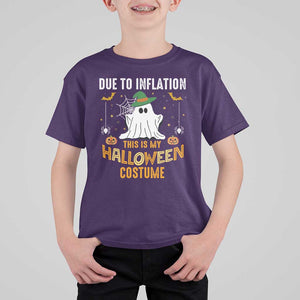 Funny Halloween T Shirt For Kid Due To Inflation This Is My Halloween Costume Cute Ghost TS11 Purple Print Your Wear