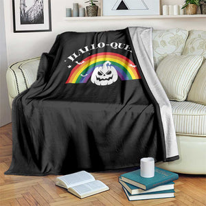 Halloween LGBT Throw Blanket Hallo Queer Halloween Rainbow Pumpkin TS11 Print Your Wear