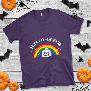 Halloween LGBT T Shirt Hallo Queer Halloween Rainbow Pumpkin TS11 Purple Print Your Wear