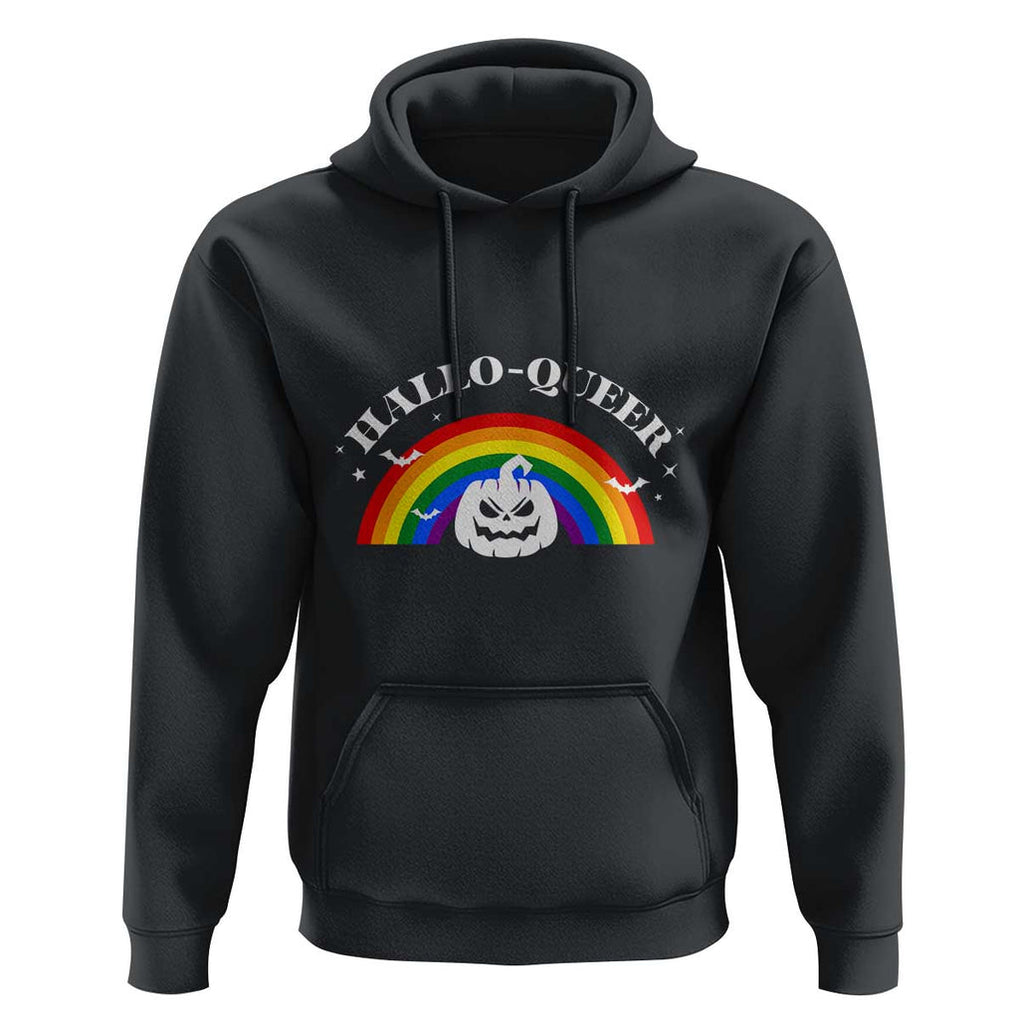 Halloween LGBT Hoodie Hallo Queer Halloween Rainbow Pumpkin TS11 Black Print Your Wear