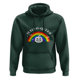Halloween LGBT Hoodie Hallo Queer Halloween Rainbow Pumpkin TS11 Dark Forest Green Print Your Wear