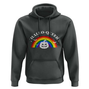 Halloween LGBT Hoodie Hallo Queer Halloween Rainbow Pumpkin TS11 Dark Heather Print Your Wear