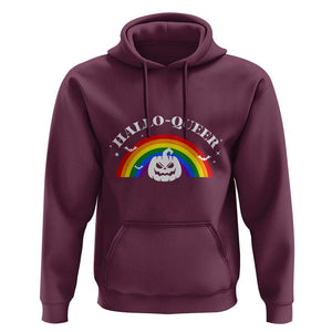 Halloween LGBT Hoodie Hallo Queer Halloween Rainbow Pumpkin TS11 Maroon Print Your Wear