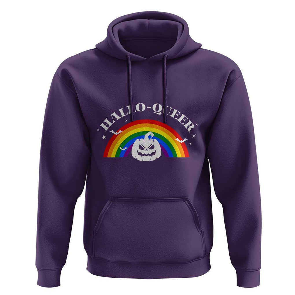 Halloween LGBT Hoodie Hallo Queer Halloween Rainbow Pumpkin TS11 Purple Print Your Wear