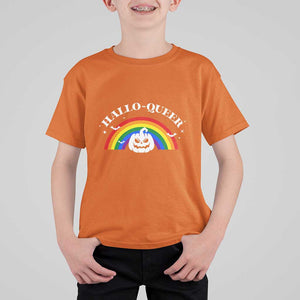 Halloween LGBT T Shirt For Kid Hallo Queer Halloween Rainbow Pumpkin TS11 Orange Print Your Wear