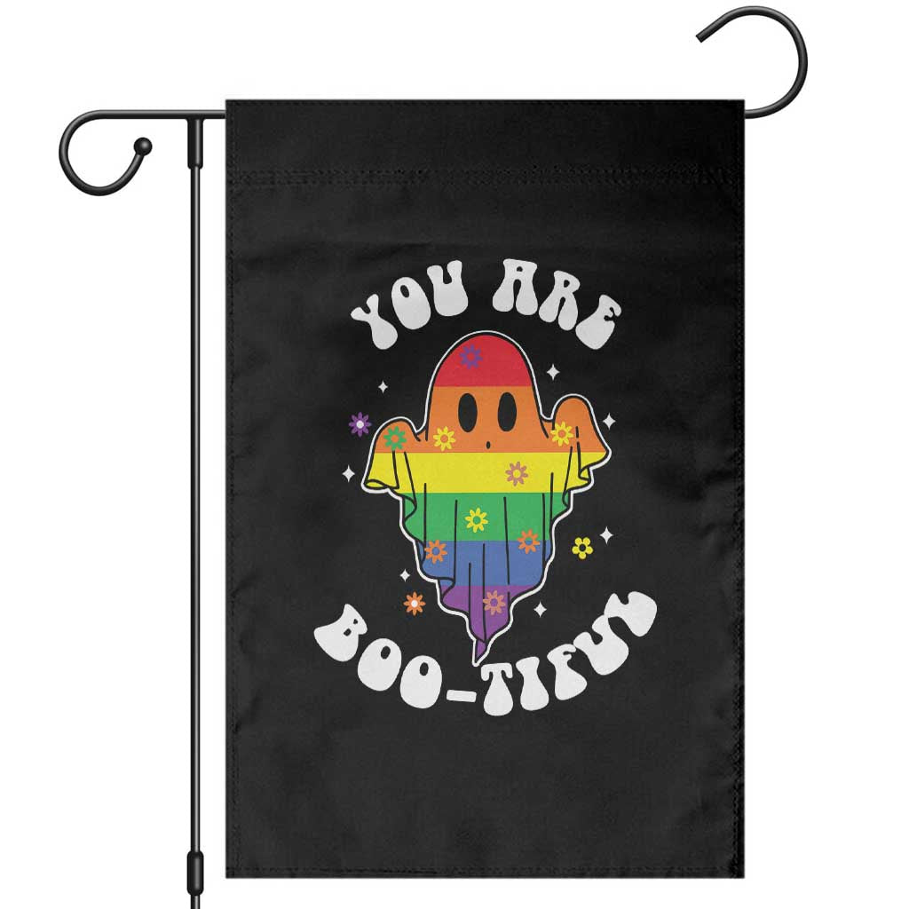 Halloween LGBT Garden Flag You Are Boo Tiful Beautiful Rainbow Ghost TS11 Black Print Your Wear