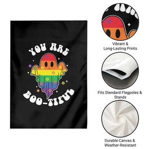 Halloween LGBT Garden Flag You Are Boo Tiful Beautiful Rainbow Ghost TS11 Print Your Wear