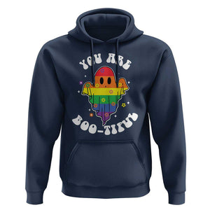 Halloween LGBT Hoodie You Are Boo Tiful Beautiful Rainbow Ghost TS11 Navy Print Your Wear
