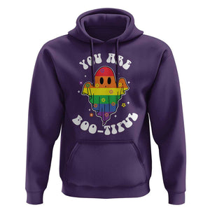 Halloween LGBT Hoodie You Are Boo Tiful Beautiful Rainbow Ghost TS11 Purple Print Your Wear