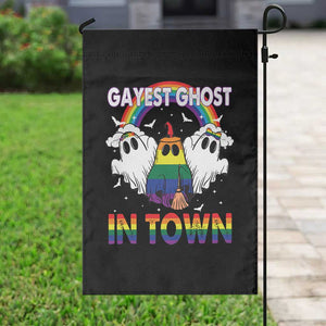 Funny Halloween LGBT Garden Flag Gayest Ghost In Town Rainbow Flag TS11 Print Your Wear