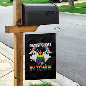 Funny Halloween LGBT Garden Flag Gayest Ghost In Town Rainbow Flag TS11 Print Your Wear