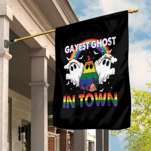 Funny Halloween LGBT Garden Flag Gayest Ghost In Town Rainbow Flag TS11 Print Your Wear