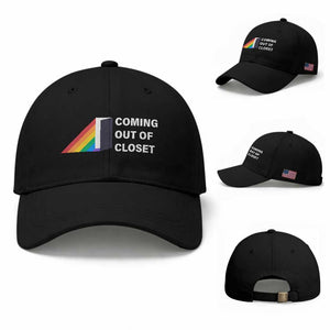 Come Out LGBT Baseball Cap Coming Out Of Closet Rainbow Door TS11 Baseball Cap Universal Fit Black Print Your Wear