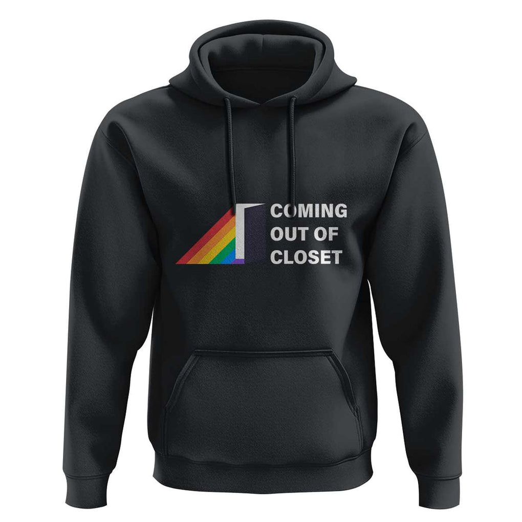 Come Out LGBT Hoodie Coming Out Of Closet Rainbow Door TS11 Black Print Your Wear