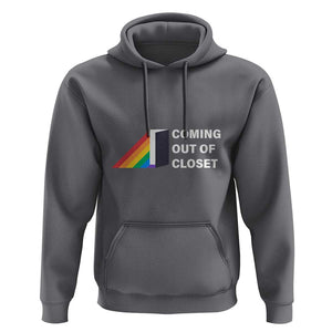 Come Out LGBT Hoodie Coming Out Of Closet Rainbow Door TS11 Charcoal Print Your Wear