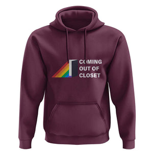 Come Out LGBT Hoodie Coming Out Of Closet Rainbow Door TS11 Maroon Print Your Wear