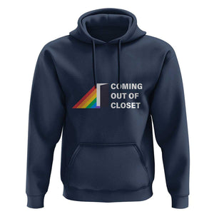 Come Out LGBT Hoodie Coming Out Of Closet Rainbow Door TS11 Navy Print Your Wear