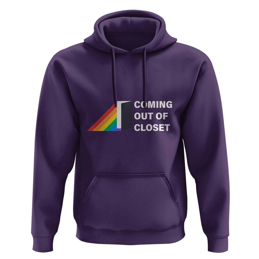 Come Out LGBT Hoodie Coming Out Of Closet Rainbow Door TS11 Purple Print Your Wear
