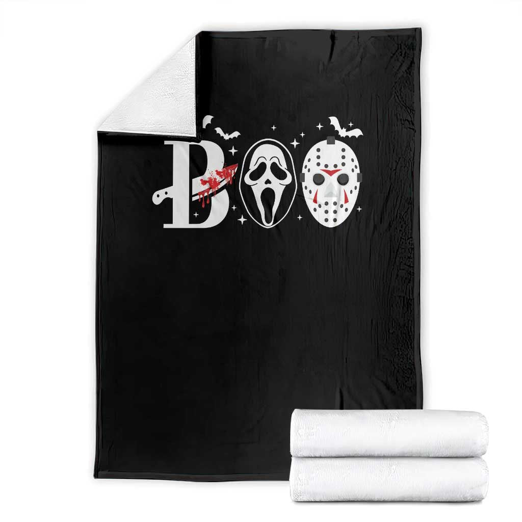Halloween Throw Blanket Boo Horror Murderer Masks Bat Spooky Season TS11 Black Print Your Wear