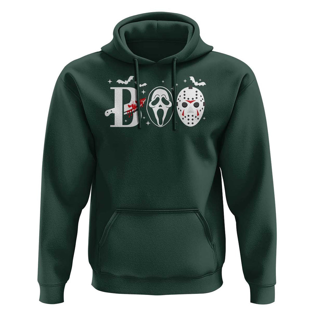 Halloween Hoodie Boo Horror Murderer Masks Bat Spooky Season TS11 Dark Forest Green Print Your Wear