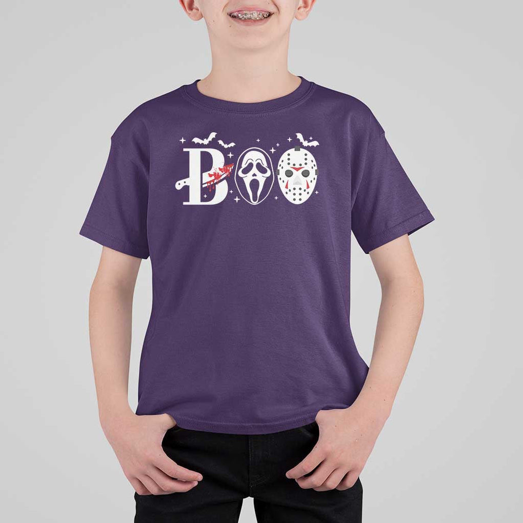 Halloween T Shirt For Kid Boo Horror Murderer Masks Bat Spooky Season TS11 Purple Print Your Wear