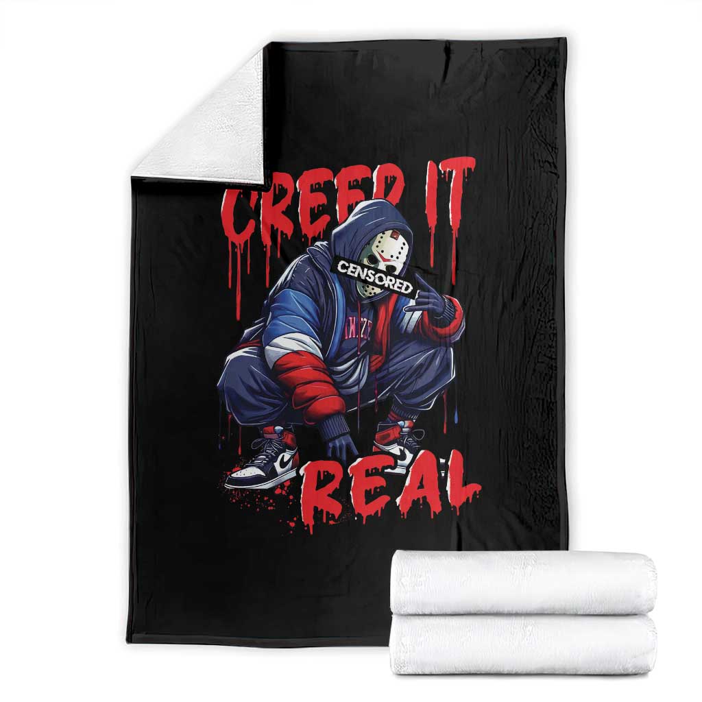 Halloween Throw Blanket Creep It Real Horror Murderer Spooky Season TS11 Black Print Your Wear