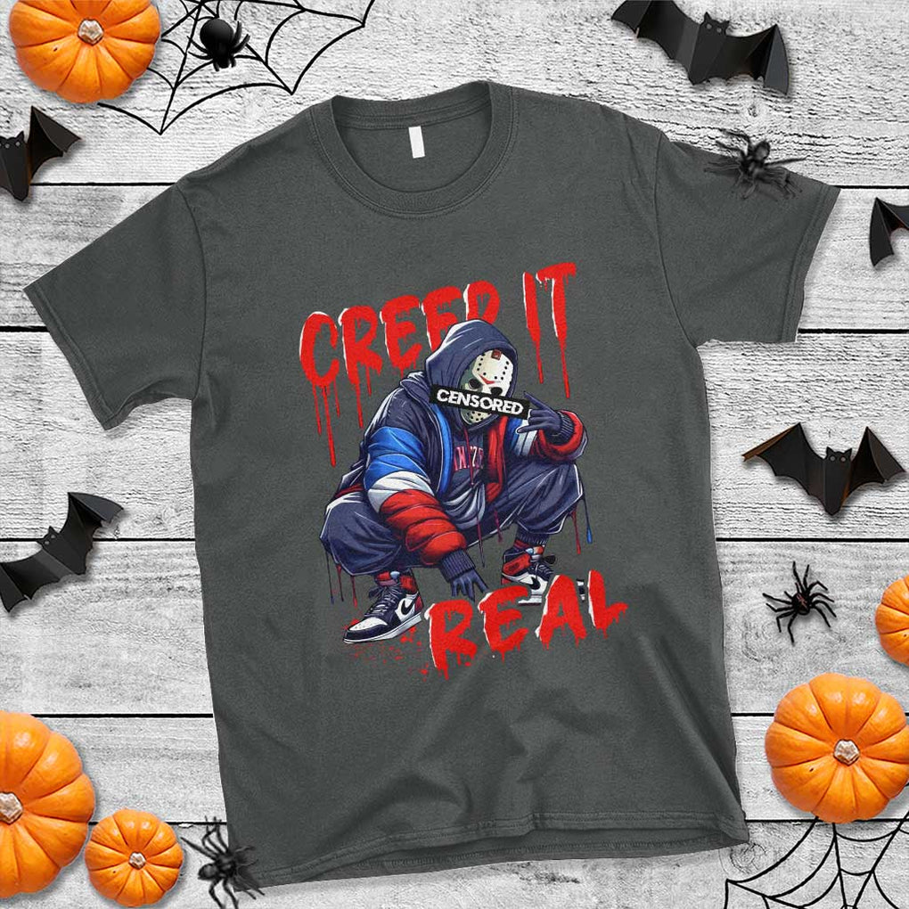 Halloween T Shirt Creep It Real Horror Murderer Spooky Season TS11 Dark Heather Print Your Wear