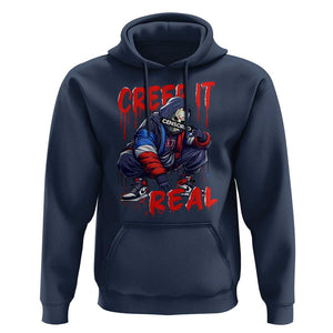 Halloween Hoodie Creep It Real Horror Murderer Spooky Season TS11 Navy Print Your Wear