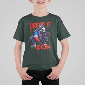 Halloween T Shirt For Kid Creep It Real Horror Murderer Spooky Season TS11 Dark Forest Green Print Your Wear